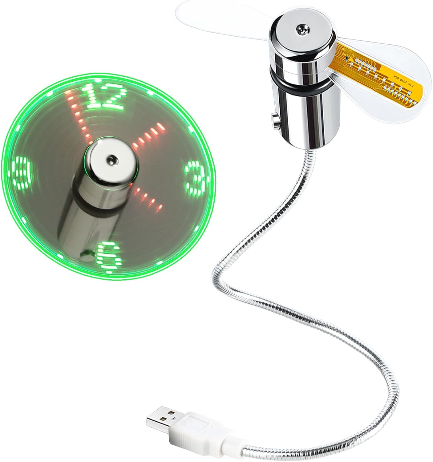 Mini USB LED Fan with Time