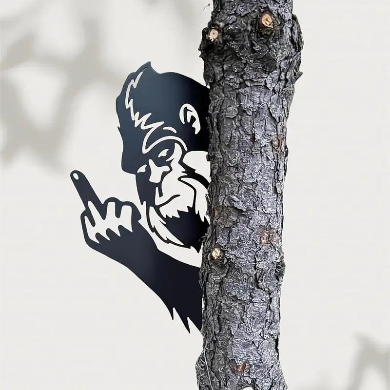 Metal peek-a-boo Flip Bigfoot outdoor decoration