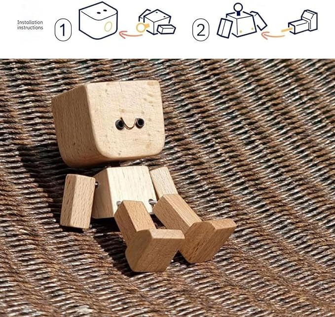 Charming Little Wooden Figure That Sways with 12PCS Magnetic Expressions-BUY 2 GET 10% OFF