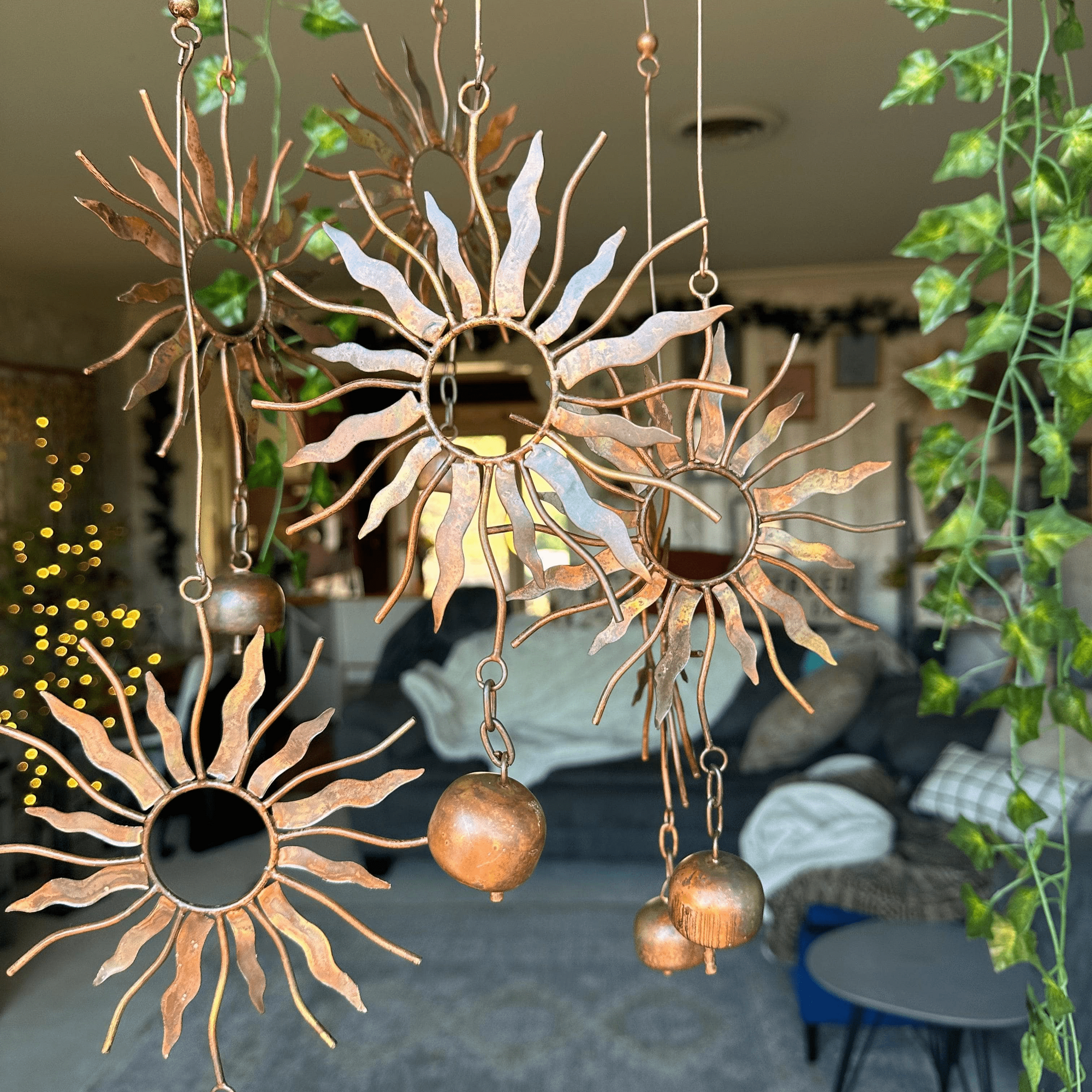 Sun With Bell Hanging Ornament