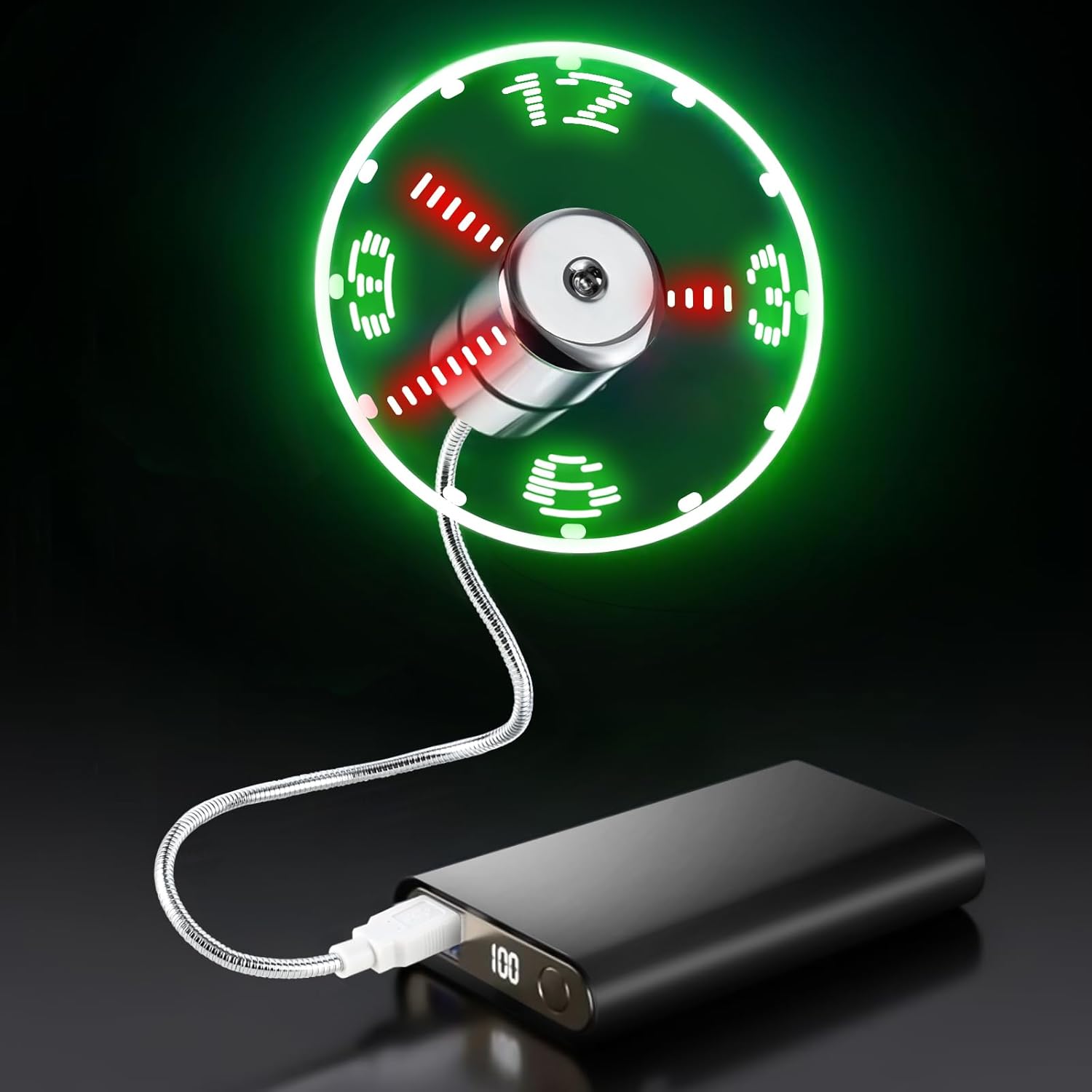 Mini USB LED Fan with Time