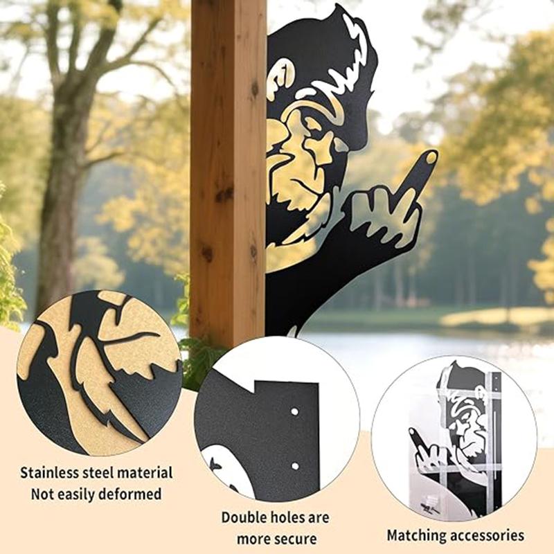 Metal peek-a-boo Flip Bigfoot outdoor decoration