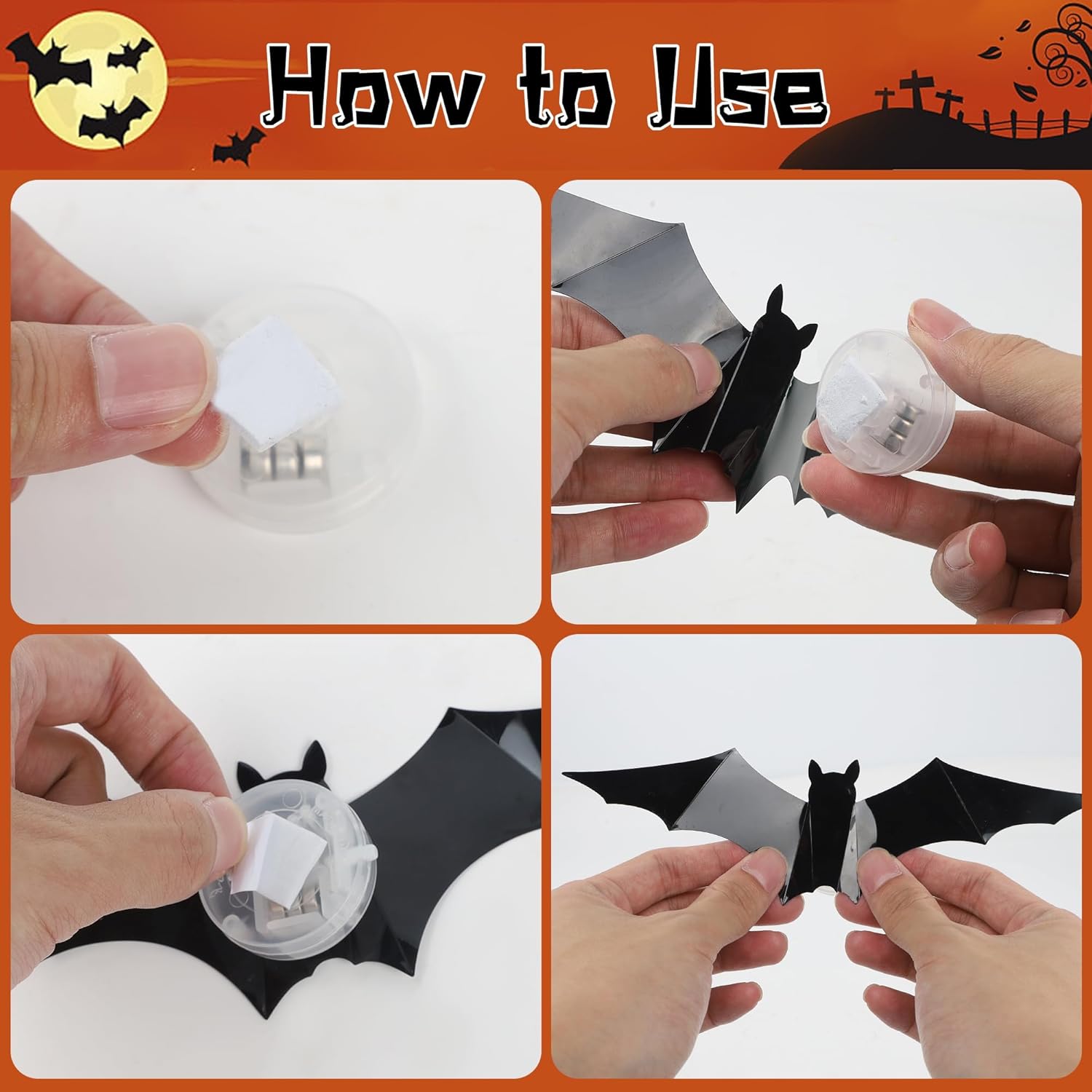 🎃Halloween Bats Wall Decor – Lighted 3D Bat Stickers-Limited Stock