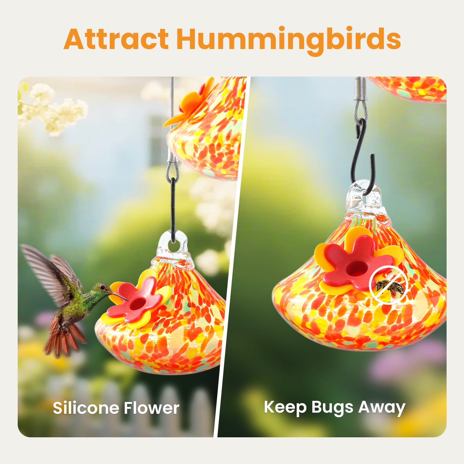 Hummingbird Feeder with Wind Chimes
