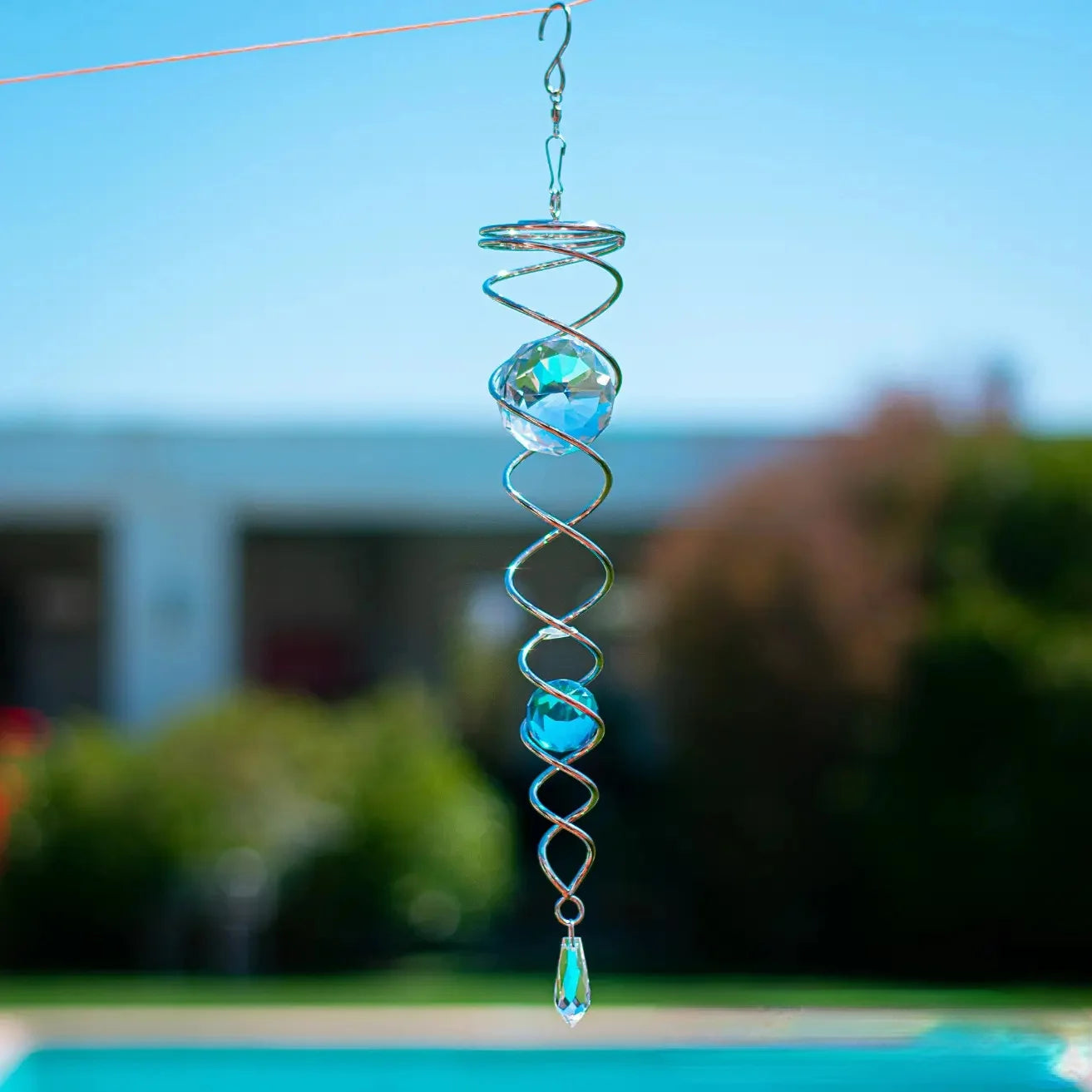 🔮Gazing Ball Spiral Tail Wind Spinner Stabilizer