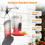 Smart Hummingbird Feeder Camera with AI Identification, 2.5K HD & Color Night Vision, Solar Powered Outdoor, IP66 Weatherproof – Garden Decor & Gift for Bird Lovers