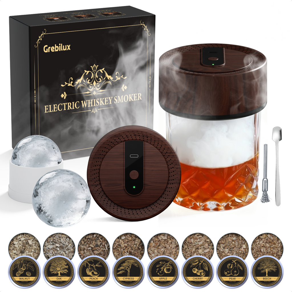 Grebilux Reserve Electric Whiskey Smoker Kit