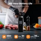Wireless Meat Thermometer with 2 Color-Coded Probes, ±1.8℉ Accuracy, IP67 Waterproof, App Control & Real-Time Monitoring, Two-Way Alerts for Kitchen, BBQ, Grill, Oven, Smoker