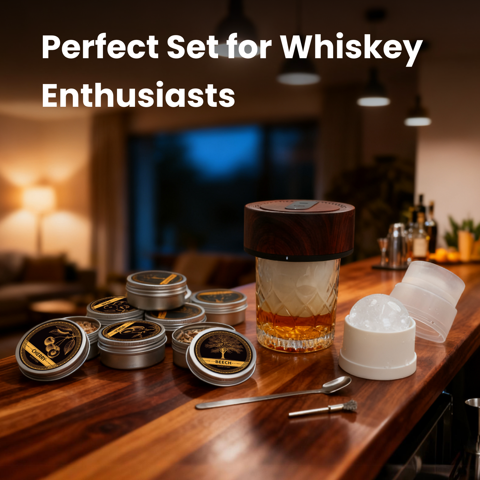Grebilux Reserve Electric Whiskey Smoker Kit
