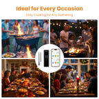 Wireless Meat Thermometer with 2 Color-Coded Probes, ±1.8℉ Accuracy, IP67 Waterproof, App Control & Real-Time Monitoring, Two-Way Alerts for Kitchen, BBQ, Grill, Oven, Smoker