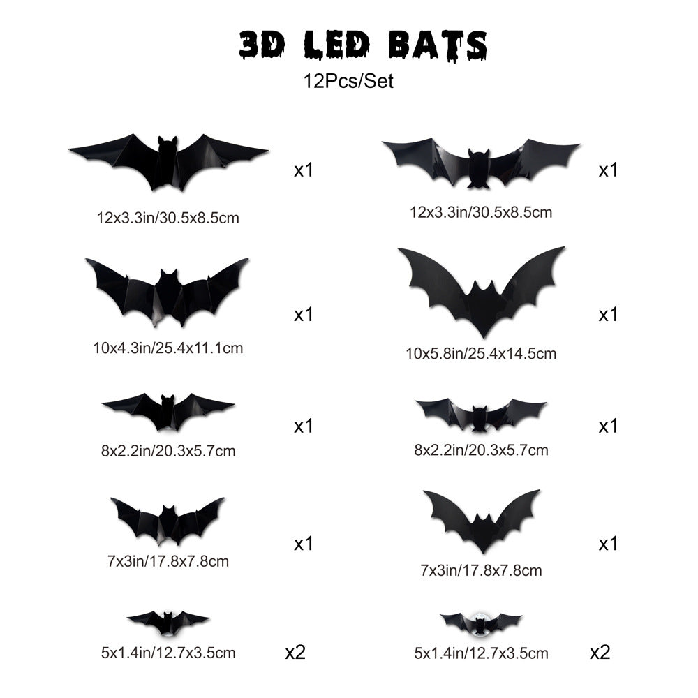 🎃Halloween Bats Wall Decor – Lighted 3D Bat Stickers-Limited Stock