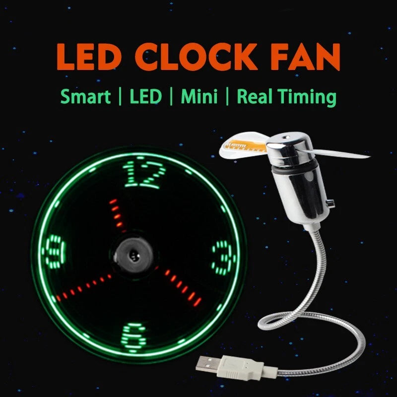 Mini USB LED Fan with Time