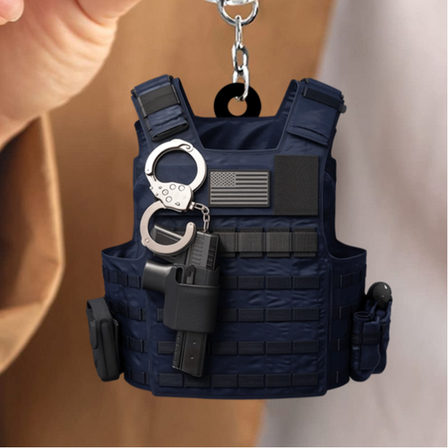 50% off today🔥🔥🔥Police Bulletproof Vest Acrylic Keychain